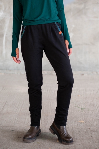 Spodnie Panuco Black Green Nefud - bawełna organiczna