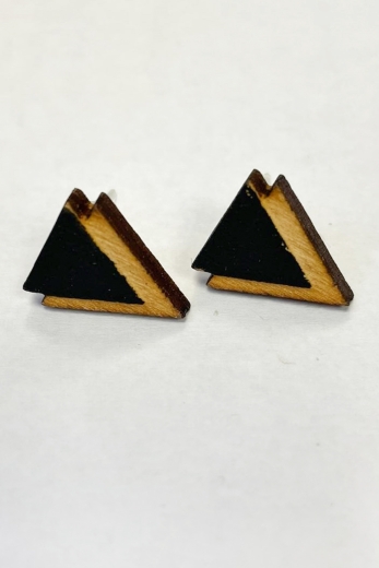 Kolczyki Geometric Triangle Black