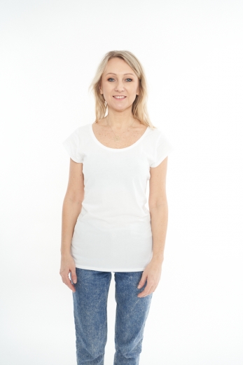 T-shirt Devi Fit White Be My Valentine z bawełny Fairtrade