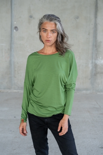 Bluzka Saja Longsleeve Basil - wiskoza EcoVero™