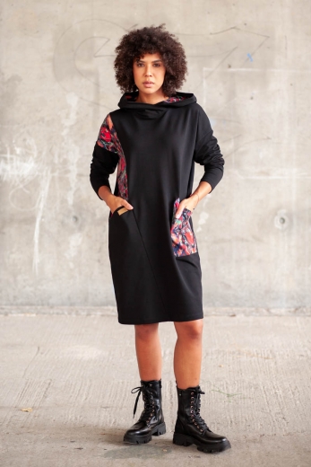 Sukienka Onga Hoodie Black Bali - bawełna organiczna