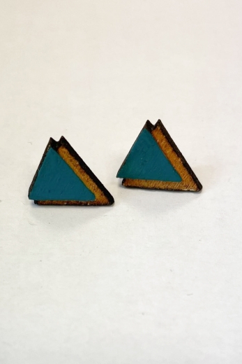 Kolczyki Geometric Triangle Turquoise