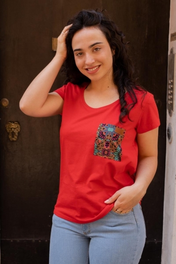T-shirt Nimba Pocket Red Nefud - Fairtrade Cotton
