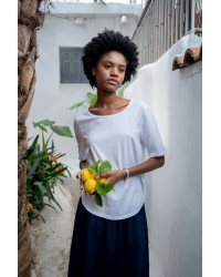 T-shirt Eila White Stripe Breeze - Fairtrade Cotton