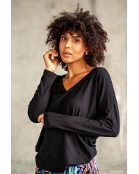 Bluzka Saja Longsleeve Black - wiskoza EcoVero™