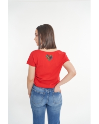 T-shirt Nimba Be My Valentine Red z bawełny Fairtrade