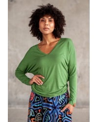 Bluzka Saja Longsleeve Basil - wiskoza EcoVero™