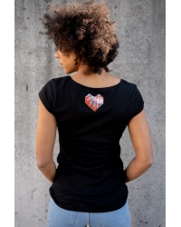 T-shirt Devi Fit Black Be My Valentine - Fairtrade Cotton