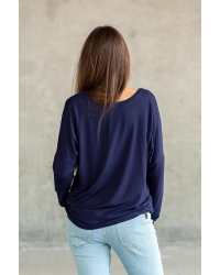 Bluzka Saja Longsleeve Navy - wiskoza EcoVero™