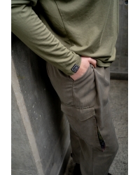 Spodnie Cargo Green Floral - Tencel™ Lenzing