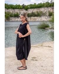 Sukienka Ankara Black Mopti - bawełna organiczna