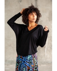 Bluzka Saja Longsleeve Black - wiskoza EcoVero™