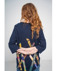Bluzka Emma Navy z bawełny Fairtrade