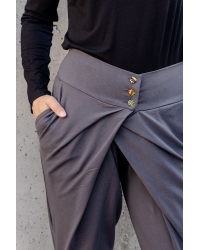 Spodnie Button Organic Antracyt - bawełna organiczna