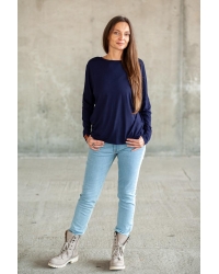 Bluzka Saja Longsleeve Navy - wiskoza EcoVero™